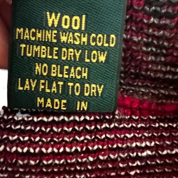 Ruminahui Red, White & Black Wolf & Native American Wool Zip Hooded Sweater M - Picture 6 of 7